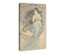 DFJyjFGJJ Alphonse Marie Mucha,La Musique, The Music,art Prints,Vintage Art,canvas Wall Art Wall Decoration Poster Family Bar Restaurant Garage Cafe Art Sign Gift 16" L X 24" W