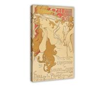 DFJyjFGJJ Alphonse Mucha,Poster for The 20th Exhibition of The Salon Des Cent,Art Nouveau,art Prints Canvas Poster Wall Art Bedroom Decor Office Room Kitchen Gift 24" L X 36" W