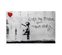 DFJyjFGJJ Balloon Girl Urban Wall Framed Graffiti Canvas Hanging Modern Christmas Canvas Art Wall Decor Posters Home Bar Restaurant Garage Cafe Logo Gift 24x36inch(60x90cm)