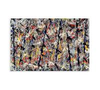 DFJyjFGJJ Blue Poles by Jackson Pollock Vintage Poster Abstract Expressionism Modern Art Wall Decoration Poster Family Bar Restaurant Garage Cafe Art Sign Gift 16" L X 24" W