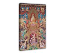 DFJyjFGJJ Buddhism, Thai, Buddhist,Art, For, Thai Mural, Buddha Cancas, Canvas Wall Art Posters And Prints Room Aesthetic Bedroom Office Decor 12x18inch(30x45cm)
