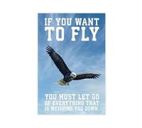DFJyjFGJJ Eagle Success Motivation Room Aesthetics Canvas Art Wall Decor Posters Home Bar Restaurant Garage Cafe Logo Gift 24x36inch(60x90cm)
