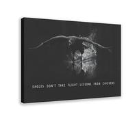 DFJyjFGJJ Eagles Flight Lessons Motivational Office Soaring Bald Bird Sign American Eagle Fly Quote, Canvas Poster Bedroom Sports Landscape Office Room Decor Gift 12x18inch(30x45cm)