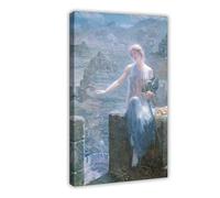 DFJyjFGJJ Edward Robert Hughes,The Valkyries Vigil, 1906 And Gold Paint On Paper Canvas Posters Wall Art Bedroom Office Room Decor Gift 24x36inch(60x90cm)