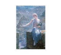 DFJyjFGJJ Edward Robert Hughes,The Valkyries Vigil, 1906 And Gold Paint On Paper Canvas Posters Wall Art Bedroom Office Room Decor Gift 12x18inch(30x45cm)