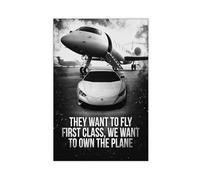 DFJyjFGJJ Entrepreneur Own The Plane Office Motivational Hustle Success Quote Jet Plane Sign Self Made Wall Decoration Poster Family Bar Restaurant Garage Cafe Art Sign Gift 20x30inch(50x75cm)