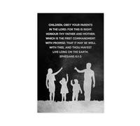 DFJyjFGJJ Ephesians 6 1 3 Black And White Bible Aesthetics Poster Print for Teen Boys Room Wall Art Canvas Painting 12x18inch(30x45cm)