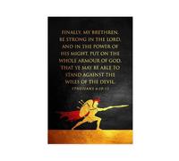 DFJyjFGJJ Ephesians 6 10 11 Black And White Bible Aesthetics Canvas Wall Art Print Poster For Home School Office Decor 12x18inch(30x45cm)