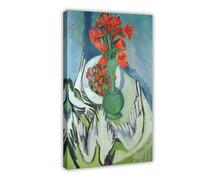 DFJyjFGJJ Ernst Ludwig Kirchner,Still Life with Seagulls Poppies And Strawberries Wall Decoration Poster Family Bar Restaurant Garage Cafe Art Sign Gift 24" L X 36" W