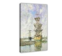 DFJyjFGJJ Eugene Louis Boudin,The Large Ship Canvas Posters Wall Art Bedroom Office Room Decor Gift 16" L X 24" W