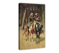 DFJyjFGJJ Frederic Remington,Cheyenne Scouts Patrolling The Big Timber of The North Canadian Canvas Poster And Wall Art Picture Print Modern Family Bedroom Decor 12" L X 18" W
