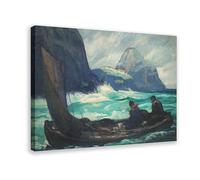 DFJyjFGJJ George Elmer Browne,Running The Breakers Canvas Posters Wall Art Bedroom Office Room Decor Gift 20" L X 30" W