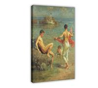 DFJyjFGJJ Gleaming Waters by Henry Scott Tuke Impressionism Canvas Poster Bedroom Decor Sports Landscape Office Room Decor Gift 20x30inch(50x75cm)
