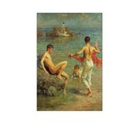 DFJyjFGJJ Gleaming Waters by Henry Scott Tuke Impressionism Canvas Poster Bedroom Decor Sports Landscape Office Room Decor Gift 24x36inch(60x90cm)