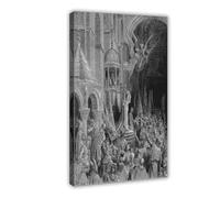 DFJyjFGJJ Gustave Dore - Dandolo, Doge of Venice, Preaching The Crusade Black And White Canvas Poster Wall Art Bedroom Decor Office Room Kitchen Decor Gift 16x24inch(40x60cm)