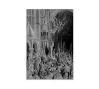 DFJyjFGJJ Gustave Dore - Dandolo, Doge of Venice, Preaching The Crusade Black And White Canvas Posters Wall Art Bedroom Office Room Decor Gift 20x30inch(50x75cm)