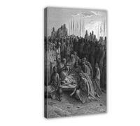 DFJyjFGJJ Gustave Dore - Death of Baldwin I The Latin King of Jerusalem Black And White Canvas Poster Bedroom Decor Sports Landscape Office Room Decor Gift 24x36inch(60x90cm)