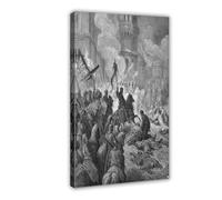 DFJyjFGJJ Gustave Dore - Entry of The Crusaders in Constantinople in 1204 Black And White Canvas Posters Wall Art Bedroom Office Room Decor Gift 16x24inch(40x60cm)