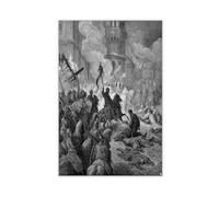 DFJyjFGJJ Gustave Dore - Entry of The Crusaders in Constantinople in 1204 Black And White Canvas Poster Bedroom Decor Sports Landscape Office Room Decor Gift 20x30inch(50x75cm)
