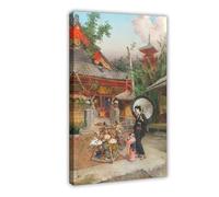 DFJyjFGJJ Harry Humphrey Moore,dmiring The Flowers, Tokyo Canvas Posters Wall Art Bedroom Office Room Decor Gift 16" L X 24" W