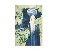 DFJyjFGJJ Hokusai,The Amida Falls,Japanese Ukiyo-e Canvas Wall Art Print Poster For Home School Office Decor 24" L X 36" W