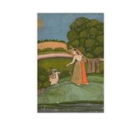 DFJyjFGJJ Indian Paintings,Todi Ragini,A Closer Look at Ragini Todi Canvas Posters Wall Art Bedroom Office Room Decor Gift 12" L X 18" W