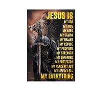 DFJyjFGJJ Jesus Is My God, King, Lord, Savior, Everything Jesus Lion Christina Christian Bible Verses for Men Wall Decoration Poster Family Bar Restaurant Garage Cafe Art Sign Gift 12x18inch(30x45cm)