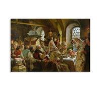 DFJyjFGJJ Konstantin Makovsky,A Boyar Wedding Feast Canvas Wall Art Print Poster For Home School Office Decor 20" L X 30" W