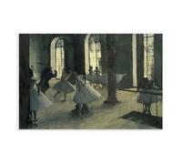 DFJyjFGJJ La Répétition Au Foyer De La Danse by Edgar Degas Canvas Wall Art Print Poster For Home School Office Decor 12" L X 18" W