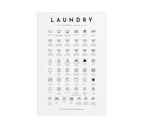 DFJyjFGJJ Laundry Symbols Care Guide Aesthetics Canvas Poster Bedroom Sports Landscape Office Room Decor Gift 24x36inch(60x90cm)