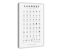 DFJyjFGJJ Laundry Symbols Care Guide Aesthetics Poster Print for Teen Boys Room Wall Art Canvas Painting 12x18inch(30x45cm)