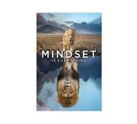 DFJyjFGJJ Mindset Is Everything Lion Room Aesthetics Inspirational Canvas Wall Art Posters And Prints Room Aesthetic Bedroom Office Decor 12x18inch(30x45cm)