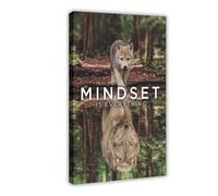 DFJyjFGJJ Mindset Is Everything Wolf Animal Inspirational Room Aesthetics Canvas Wall Art Posters And Prints Room Aesthetic Bedroom Office Decor 16x24inch(40x60cm)
