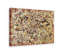 DFJyjFGJJ Mural on Indian Red Ground by Jackson Pollock Vintage Poster Abstract Expressionism Modern Art Canvas Wall Art Print Poster For Home School Office Decor 16" L X 24" W