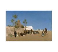 DFJyjFGJJ Nikolai Ulfsten,From Algeria,camel Caravan, Canvas Poster And Wall Art Picture Print Modern Family Bedroom Decor 24" L X 36" W