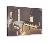 DFJyjFGJJ Partial Hallucination Six Apparitions of Lenin on A Piano by Salvador Dali Canvas Poster Bedroom Sports Landscape Office Room Decor Gift 12" L X 18" W