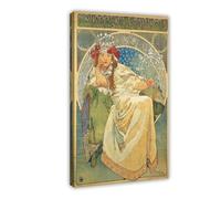 DFJyjFGJJ Princess Hyacinth by Alphonse Mucha Modernist Canvas Wall Art Print Poster For Home School Office Decor 16x24inch(40x60cm)