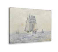 DFJyjFGJJ Sailing Ships And Maritime Scene by Henry Scott Tuke Impressionism Canvas Wall Art Print Poster For Home School Office Decor 16x24inch(40x60cm)