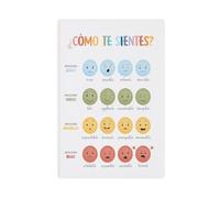 DFJyjFGJJ Spanish Feelings_ Therapy, CBT School Counselor, Emotion Regulation Canvas Wall Art Posters And Prints Room Aesthetic Bedroom Office Decor 12x18inch(30x45cm)