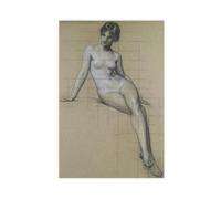 DFJyjFGJJ Study for The Kelpie by Herbert James Draper Canvas Posters Wall Art Bedroom Office Room Decor Gift 20" L X 30" W