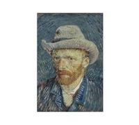 DFJyjFGJJ Vincent Van Gogh - Self-Portrait with Grey Felt Hat, 1887 Canvas Posters Wall Art Bedroom Office Room Decor Gift 24" L X 36" W