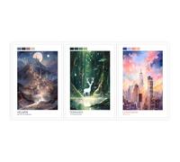 DFKJIB Set of 3 Sarah J. Maas Books Vintage Canvas Wall Art ACOTAR Glass Throne, Court of Thorns and Roses and Crescent City Series Art Poster Fantasy Prints Painting Decor Bedroom 12x16in Unframed