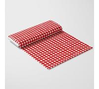 DFL Gingham Polycotton Fabric 1 Inch Check | 114cm Wide - Plain Weave Material for Dressmaking Shirts Tablecloths Crafts - Sold by The Metre (Red)