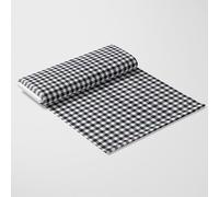 DFL Gingham Polycotton Fabric 1 Inch Check | 114cm Wide - Plain Weave Material for Dressmaking Shirts Tablecloths Crafts - Sold by The Metre (Black)