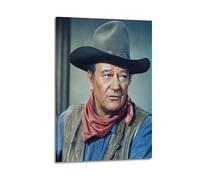 DFMY John Wayne Western WallpaperPoster Wall Art Canvas Aesthetic Music And Movie Decoration Living Room Bedroom 12x18inch(30x45cm) Frame-style
