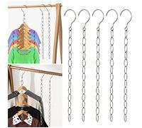 DFQHSCTE 5 Pack Wardrobe Space Saving Hangers, Wardrobe Storage Organiser | Metal Hanger Chains,Smart Space Storage Solution,Magic Multi Hangers For Clothes,Hanging Organiser,Bedroom Storage Ideas