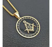 DFRIZ necklace pendant jewelry Masonic Symbol Necklaces Pendants For Women Men Hip Hop Gold Color Free-mason Fashion Jewelry