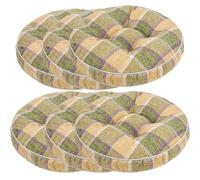 DFrywdgSEY chair pads, 2 4 6 Pack of Plaid Round Dining Chair Pads, Polyester Material Kitchen Seat Cushions, with Varies Colors for Indoor an,Color:blue