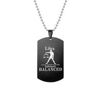 DFrywdgSEY Men's Women's Stainless Steel 12 Constellations Zodiac Dog Tag Necklace(Libra)