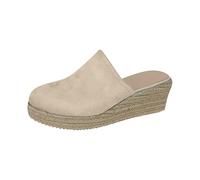 DFSDJEUW 1p clearance.sale items Women's Mule Sandals UK Closed Toe Espadrilles Wedges Platform Sliders Comfortable Slip on Backless Orthopedic Slippers orthopaedic shoes White 7.5